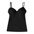 thumbnail image 1 of Women Camisole Bra BWASD Adjustabl Casual V Neck Shelf Bra Cami Padded Strechy Slim Fit Undershirt Tank Tops Workout Outdoor Sport Summer 2026 S-6XL Black, 1 of 3