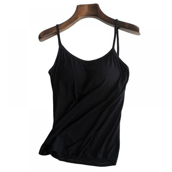 Women Camisole Double Layer Chest Pad Vest Solid Color Adjustable Straps Breathable Sports Vest