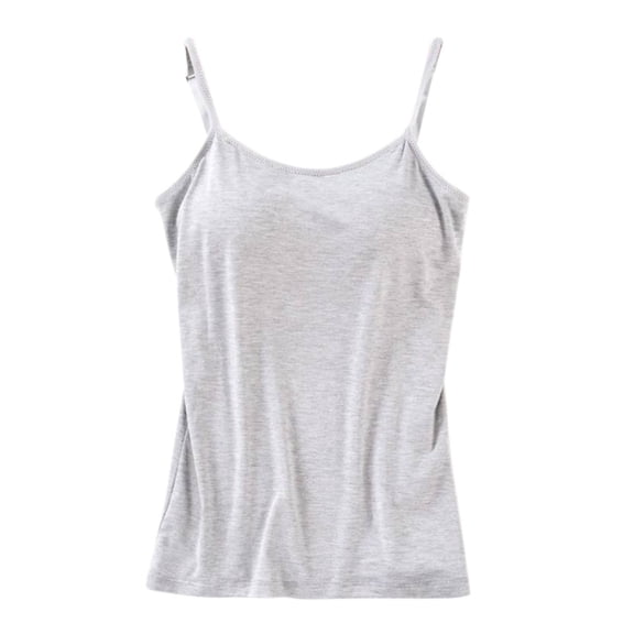 Women Camisole Padded Double Layer Wire Free Adjustable Straps Solid Breathable Soft Fitness Active Top