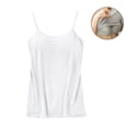 thumbnail image 1 of Women Camisole Tops White Tank Top Built in Bra Adjustable Spaghetti Strap Cami Top Tank Undershirts for Women, 1 of 6