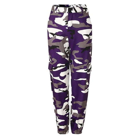 Women Camo Cargo Trousers Casual Pants Military Army Combat Camouflage Hip Hop Pants