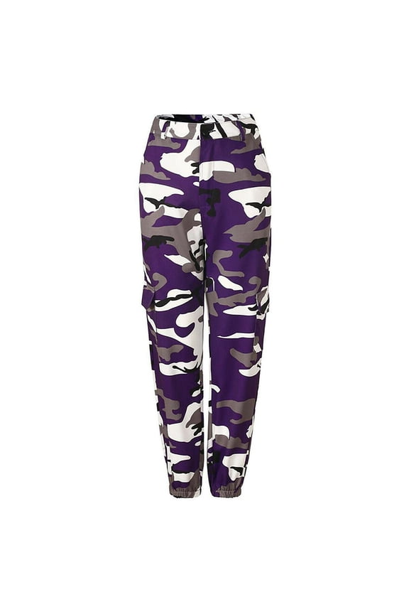 Women Camo Cargo Trousers Casual Pants Military Army Combat Camouflage Hip Hop Pants