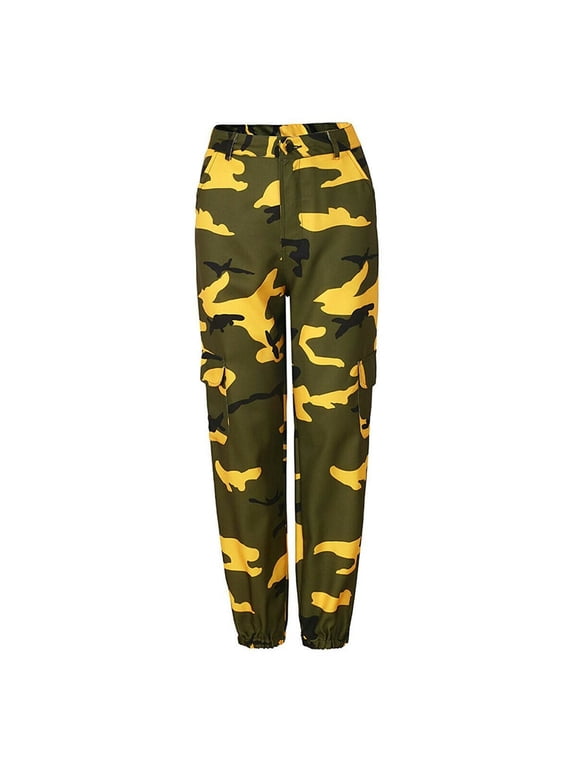 Women Camo Cargo Trousers Casual Pants Military Army Combat Camouflage Hip Hop Pants