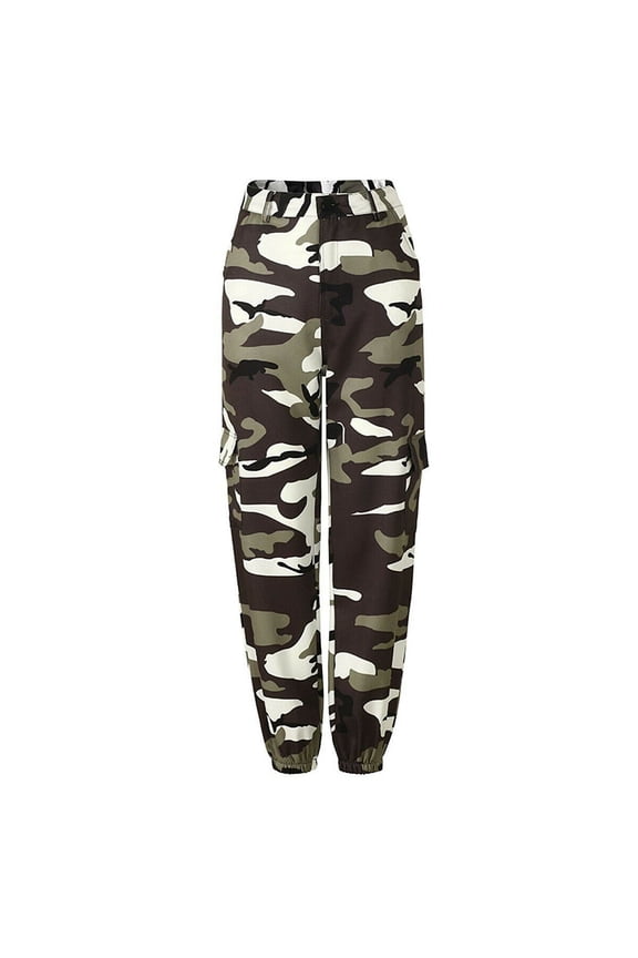 Women Camo Cargo Trousers Casual Pants Military Army Combat Camouflage Hip Hop Pants