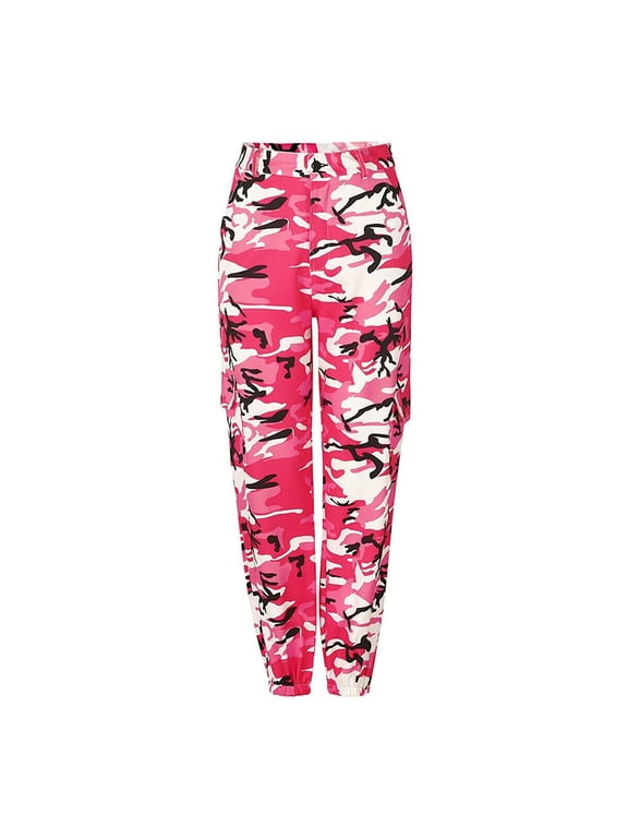 Women Camo Cargo Trousers Casual Pants Military Army Combat Camouflage Hip Hop Pants