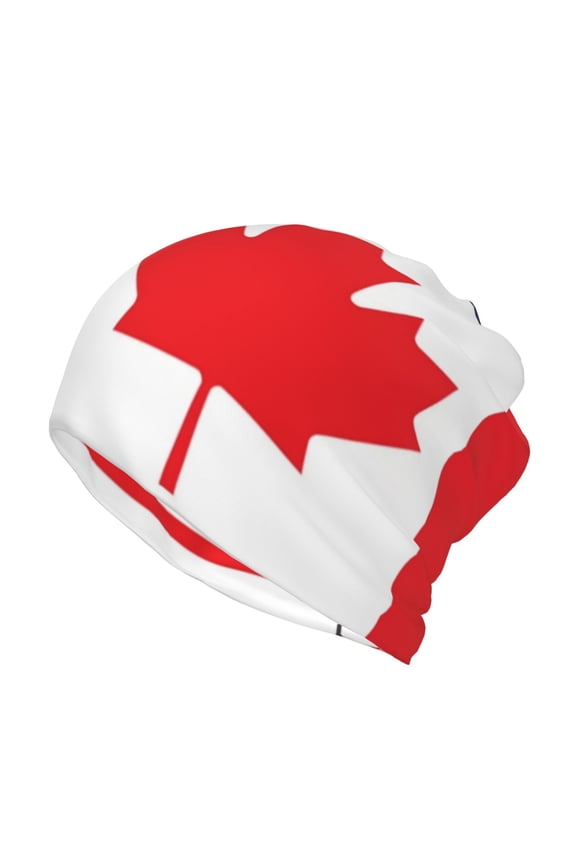 Women Canada Us Friendship Flag Combination Slouchy Beanie Hat Stretch Turban Hats Headwear Caps Baggy Skull Sleep Scarf