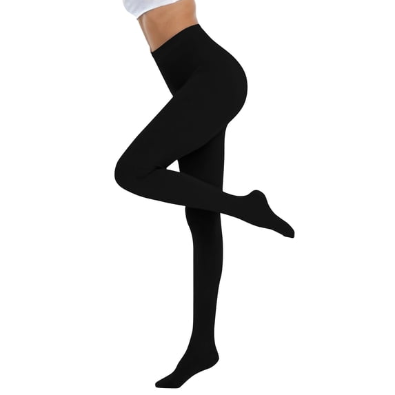 Women Candy Color Tights, High Elasticity Opaque Pantyhose for Ladies, Soft Stretchy Microfiber Footed Leggings, Fashionable Colorful Hosiery, Black, One Size