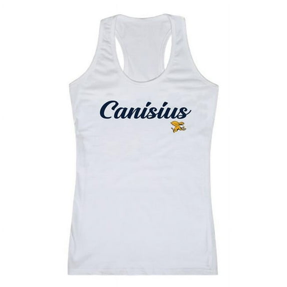 Women Canisius Golden Griffins Script Tank T-Shirt, White - Small