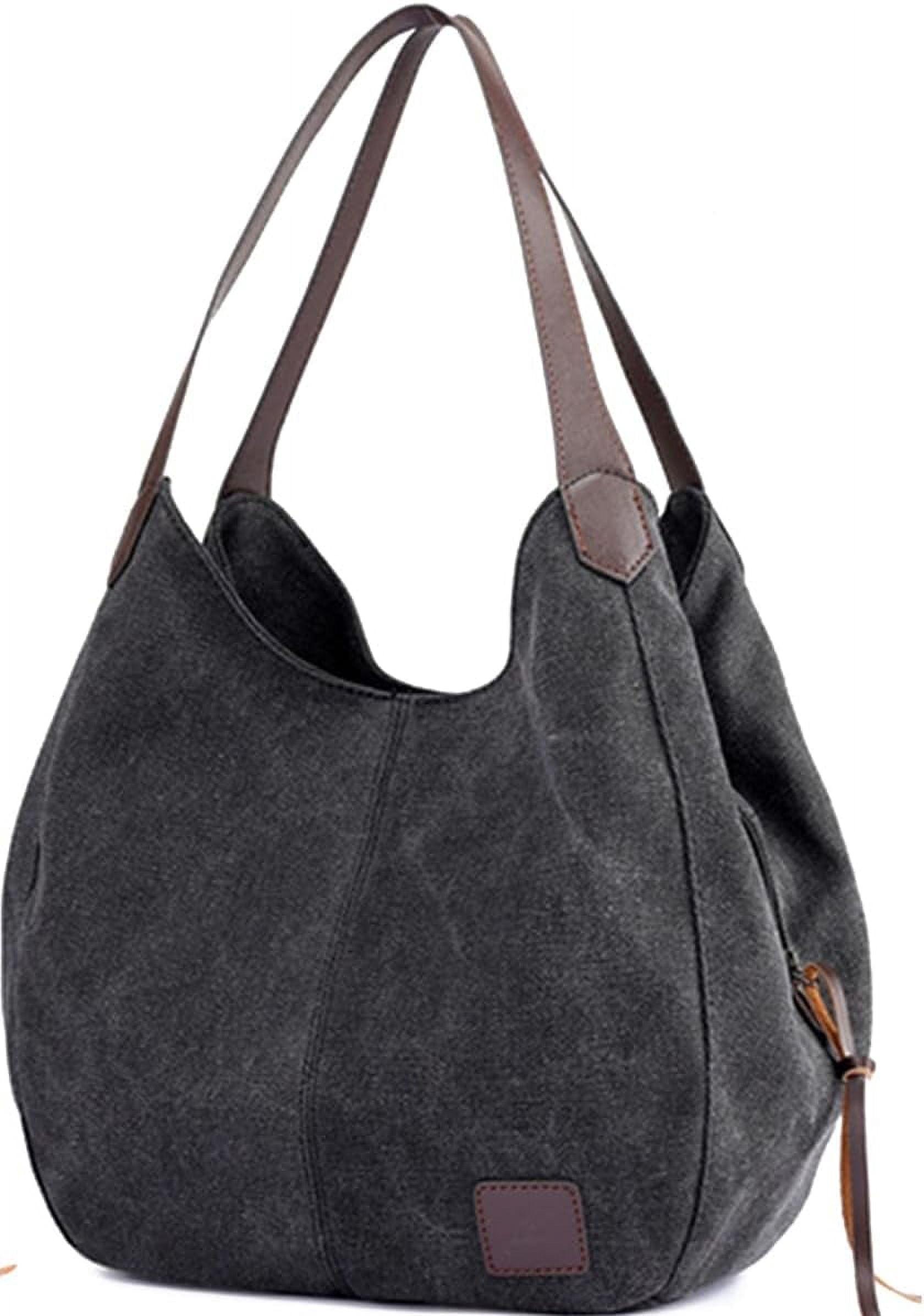 Women Canvas Hobo Purse Multi Pocket Handbags Shoulder Bags Tote Purses