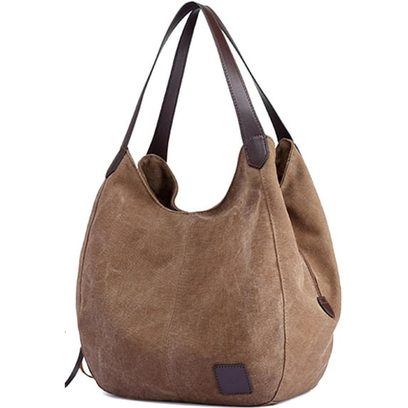 Women Canvas Hobo Purse Multi Pocket Handbags Shoulder Bags Totes Purses