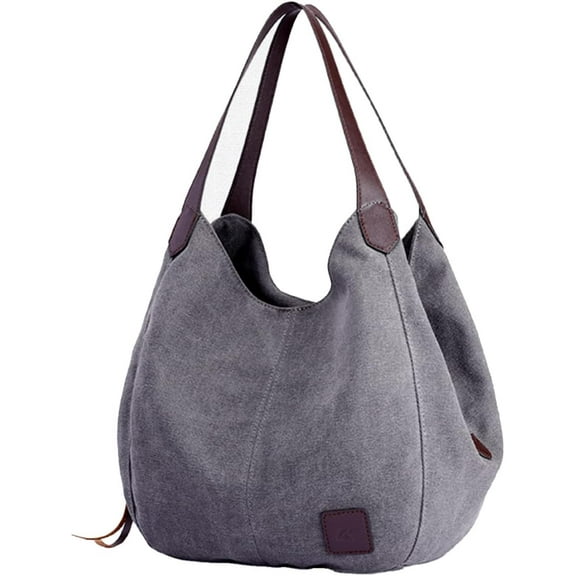 Women Canvas Hobo Purse Multi Pocket Handbags Shoulder Bags Totes Purses