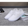 thumbnail image 1 of Women Canvas Slip On Casual Sneakers, Decorative lace-up Low Top Lightweight Anti Slip Daily Walking Flat Shoes, 1 of 9