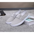 thumbnail image 1 of Women Canvas Slip On Casual Sneakers, Decorative lace-up Low Top Lightweight Anti Slip Daily Walking Flat Shoes, 1 of 8