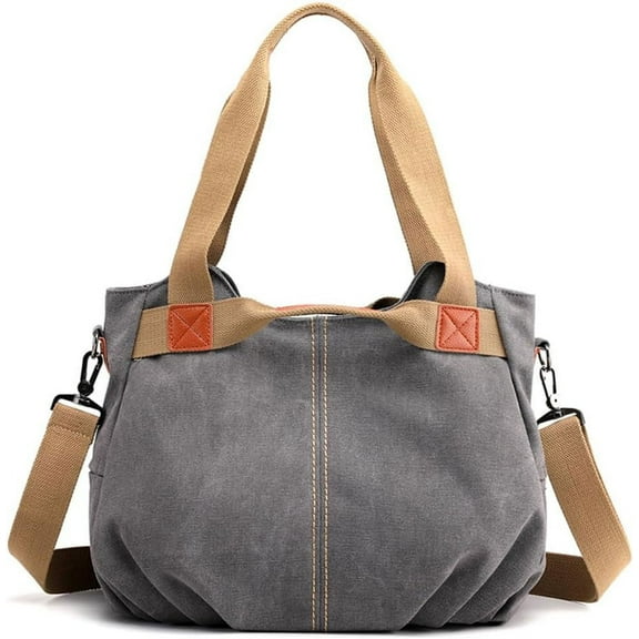 Women Canvas Tote Handbags Casual Shoulder Work Bag Crossbody Top Handle Bag Cross-body Vintage Multi-pocket Purses