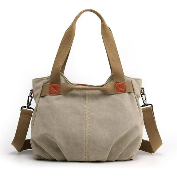 Women Canvas Tote Handbags Casual Shoulder Work Bag Crossbody Top Handle Bag Cross-body Vintage Multi-pocket Purses