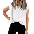 thumbnail image 1 of Women Cap Sleeve Casual Basic Crewneck Crop Tank Top with Pockets, 1 of 6