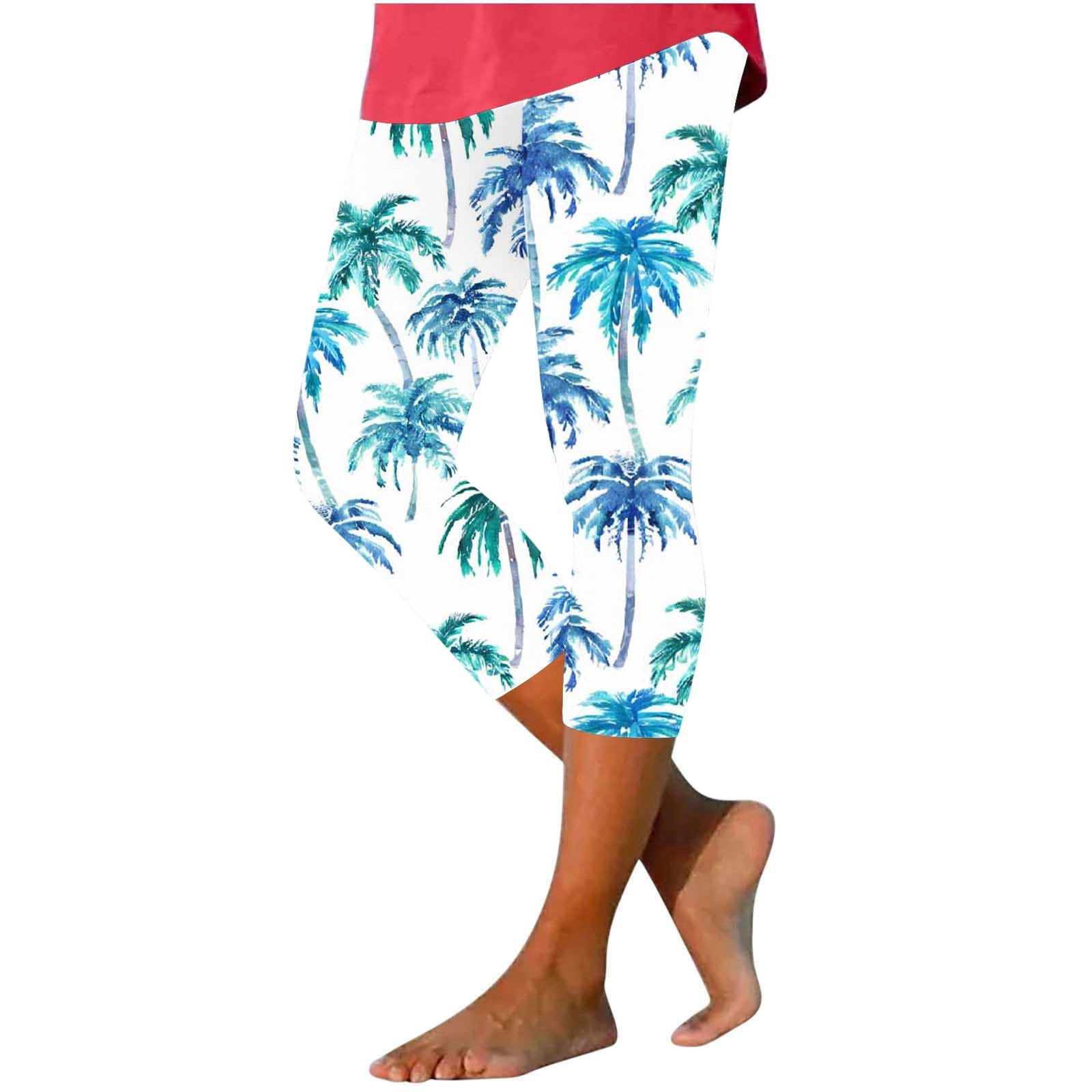 Women Capri Leggings Under Clearance Floral Print Leggings Plus Size High Waist Capris Pants Tummy Control Leggings Knee Length Slim Fit Yoga Cropped Trouser My Orders Placed Recently By Me XXXL