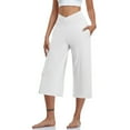 thumbnail image 1 of Women Capri Pants Clearance, Xunlbb Women Color High Waist Pocket Sports Fitness Yoga Wide Leg Capris Pants(White,XL), 1 of 7