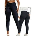 thumbnail image 1 of Women Capri Pants Jeans For Women Stretchy Jeans ,Crop Capri Leggings For Women,With Pockets High Waisted Capris For Women-Blue, 1 of 6