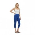 thumbnail image 1 of COUVER Women Seamless Stretch Capri Leggings, Blue, One Size, 1 of 8