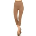 thumbnail image 1 of Women Capri Strechy Leggings Tights Slimming Seamless Pants, Khaki, Plus Size, 1 of 4