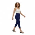 thumbnail image 1 of COUVER Women Seamless Stretch Capri Leggings, Navy Blue, Plus Size, 1 of 8
