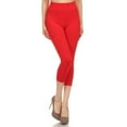 thumbnail image 1 of Women Capri Strechy Leggings Tights Slimming Seamless Pants, Red, One Size, 1 of 4