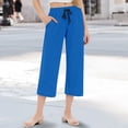 thumbnail image 1 of Women Capri Yoga Pants Loose Soft Drawstring Workout Sweatpants Causal Pants With Pockets Womens Pants Casual Short Womens Pants Casual Work Elastic Waist Casual Rompers for Women Long Pant Ladies, 1 of 4