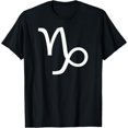 thumbnail image 1 of Women Capricorn Zodiac Sign T-Shirt, Comfort Graphic Tee Tops, Causal short sleeve，Crew neck，Loose，cotton，black，S-5XL, 1 of 1