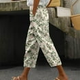 thumbnail image 1 of Women Capris Under $5! Cagogo Floral Capris Pants for Womens Straight Leg Summer Beach Boho Cropped Pant Casual Loose Printed Baggy Crop Trousers Lounge Palazzo Pants with Pockets, 1 of 5