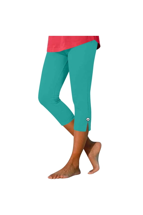 Women Capris High Waist Yoga Pants Comfy Stretchy Seamless Leggings Workout Compression Capri Pants Summer Casual Tights