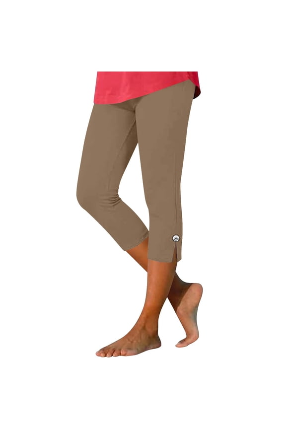 Women Capris High Waist Yoga Pants Comfy Stretchy Seamless Leggings Workout Compression Capri Pants Summer Casual Tights