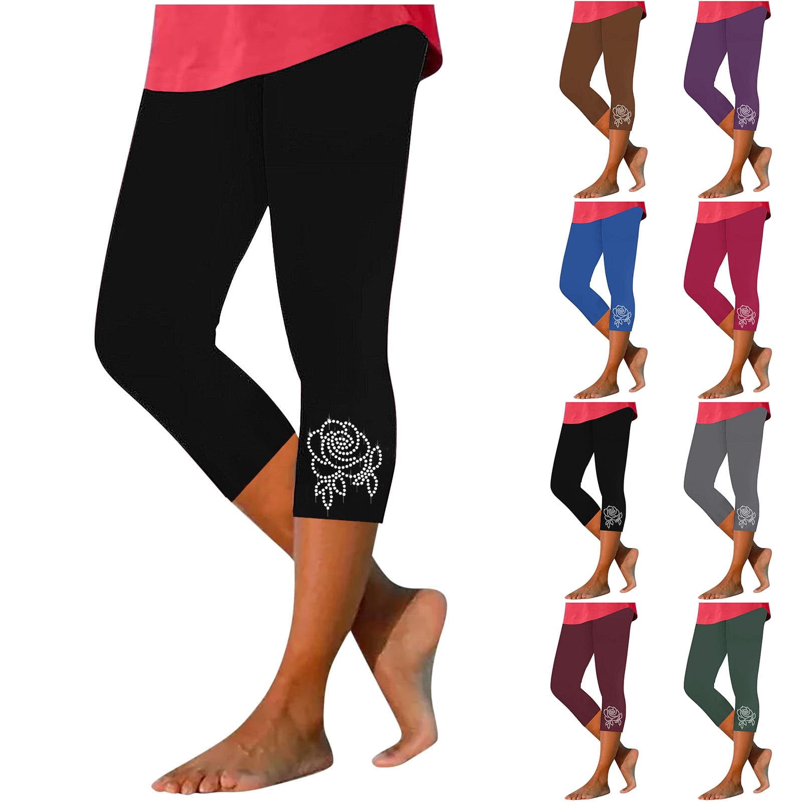 Women Capris High Waist Yoga Pants - Hollow Out Comfy Stretchy Seamless ...