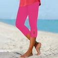 thumbnail image 1 of Women Capris High Waist Yoga Pants - Hollow Out Comfy Stretchy Seamless Leggings Workout Compression Capri Pants Hot Pink M, 1 of 3