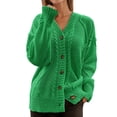 thumbnail image 1 of Women Cardigan Chunky Knit Long Sleeve Button Front Sweater Open Front For Casual Outerwear Coats, 1 of 5