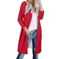 thumbnail image 1 of Women Cardigan Elegant Pockets Cover Up Casual Mid Long Length Tops Lightweight Cardigans, 1 of 5