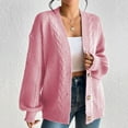 thumbnail image 1 of Women Cardigan Knit Button Up Light Pink Sweaters for Women Cozy Cardigans Fall Fashion Women Fashion, 1 of 5