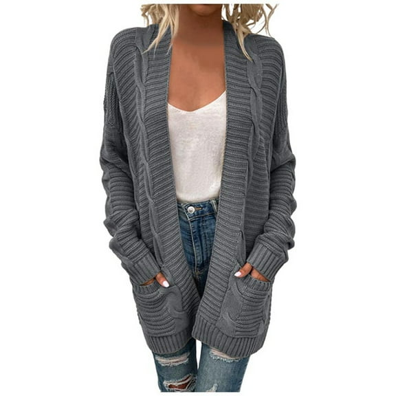 Women Cardigan Knit Down Light Grey Sweaters for Women Warm Cardigan Women Fall Clothes Sweater for Women