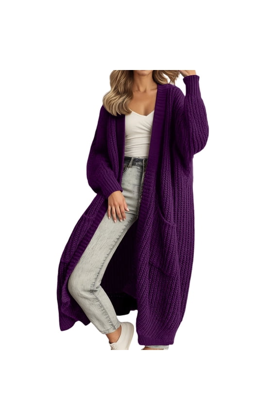 Women'S Cardigans Knit Light Purple Long Sweaters for Women Cozy Sweaters Fall Clothes Clothing Women