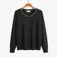 thumbnail image 1 of Women Cardigan Knitted Button Light Black Sweaters for Women Warm Sweaters Fall Clothes Winter Office Outfits for Women, 1 of 5