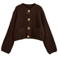 thumbnail image 1 of Women Cardigan Knitted Button Lightweight Coffee Cardigan Cozy Sweaters Fall Outfits Clothes for Women, 1 of 2
