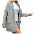 thumbnail image 1 of Women Cardigan Knitted Lightweight Grey Long Cardigan Cozy Sweaters Fall Fashion Must Haves Casual Outfits for Women, 1 of 8