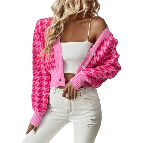 Women Cardigan Knitted Sweater New Solid Color Button Open Long Sleeve Lightweight Outwear Coats