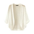 thumbnail image 1 of Women Cardigan Open Front Half Sleeve Lace Lightweight Beach Summer Cover Up Top, 1 of 18