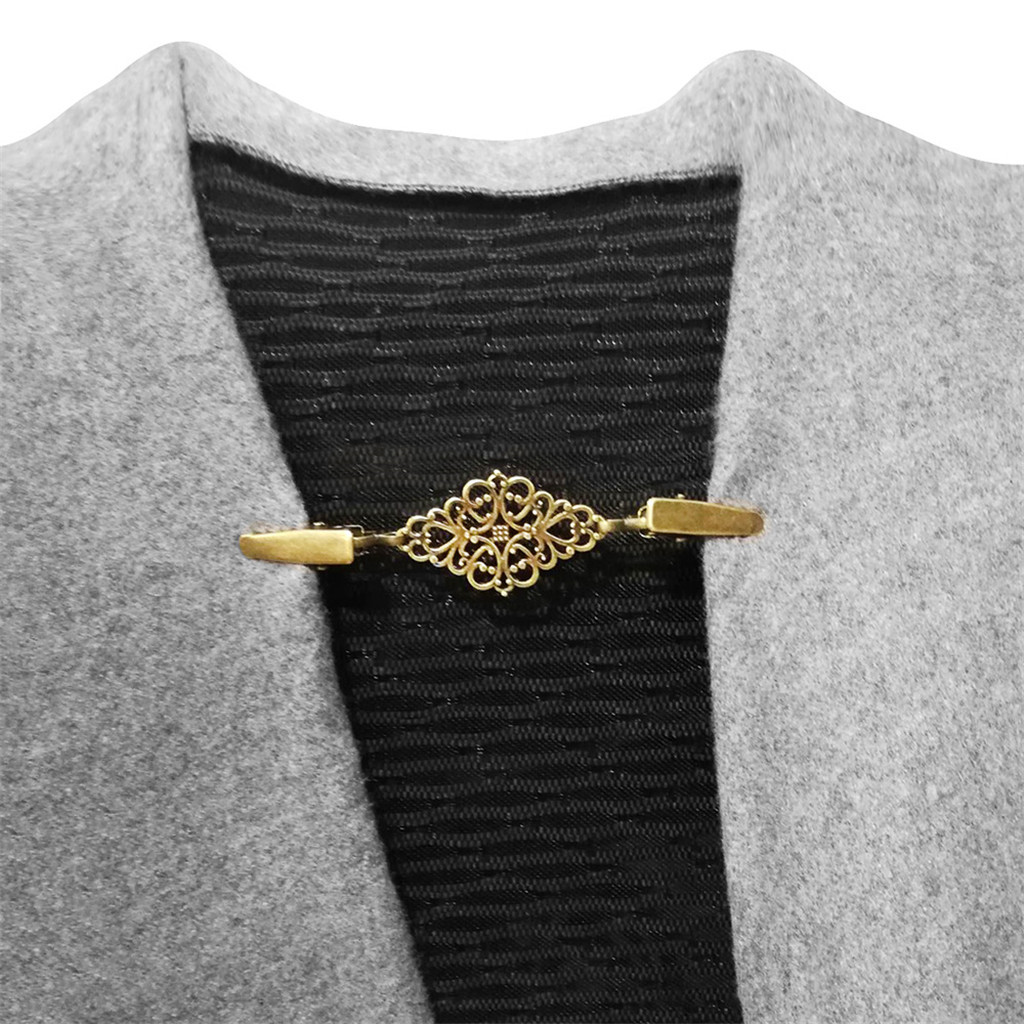 4-Piece Retro Duck Sweater Clips - Zinc Alloy Shirt & Shawl Clasps For Women (Antique Silver & Bronze) - View #8