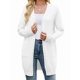 thumbnail image 1 of Women Cardigan Sweater Lightweight Open Front Long Sleeve Soft Fine Knit Casual Trendy Kimono Cardigans with Pockets, 1 of 9