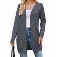 thumbnail image 1 of Women Cardigan Sweater Lightweight Open Front Long Sleeve Soft Fine Knit Casual Trendy Kimono Cardigans with Pockets, 1 of 9