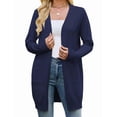 thumbnail image 1 of Women Cardigan Sweater Lightweight Open Front Long Sleeve Soft Fine Knit Casual Trendy Kimono Cardigans with Pockets, 1 of 9
