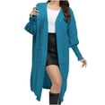 thumbnail image 1 of Women Cardigan Sweater Long Loose and Lazy Style Sweater With Double Pockets And Lantern Sleeves Cardigan Sweater, 1 of 5