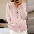 thumbnail image 1 of Women Cardigan Sweater Long Sleeve Knit V-Neck Button Down Lightweight Cardigans for Women Open Front Pink Sweaters Fall Outfits, 1 of 3